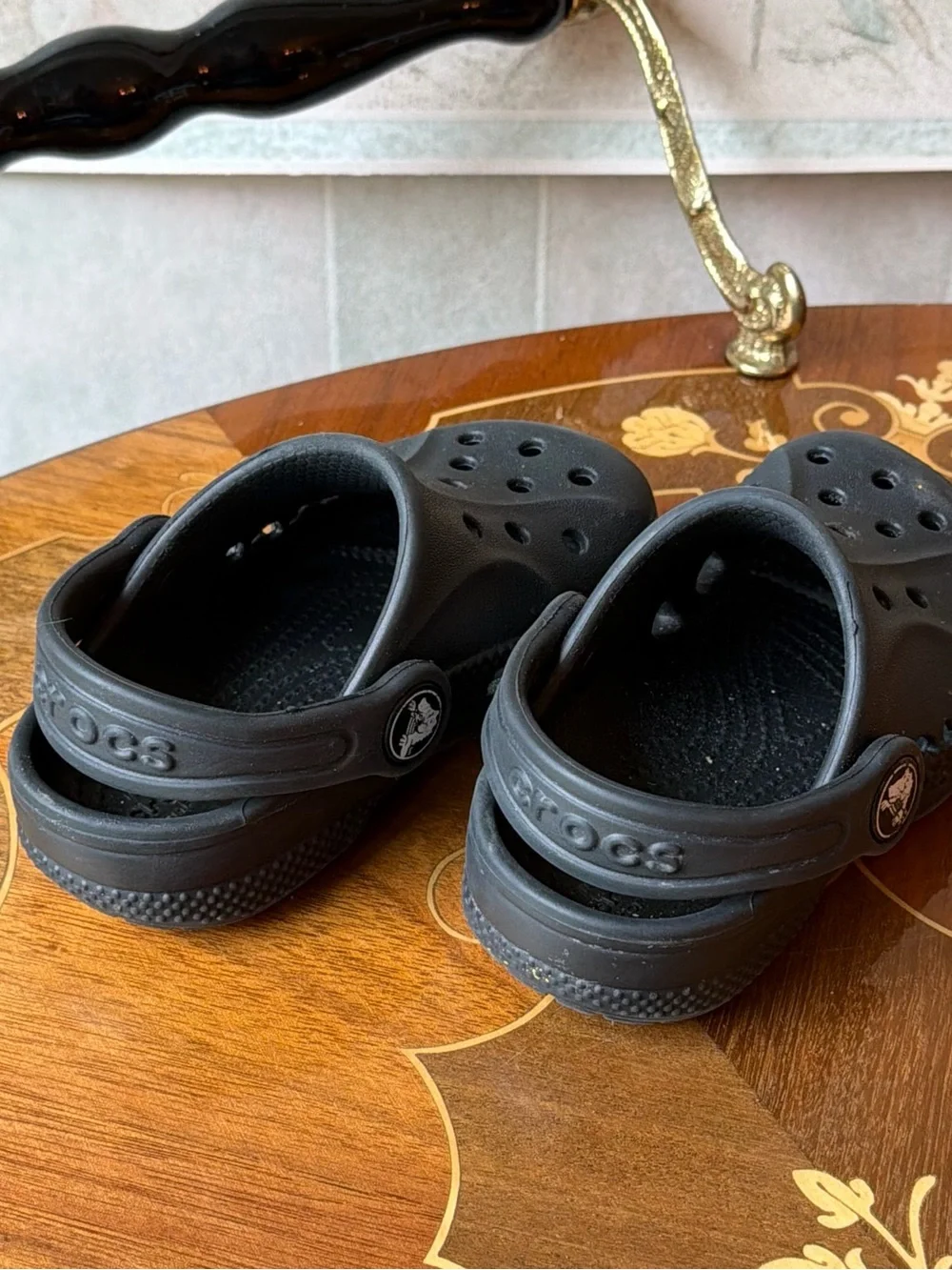 Black Toddler Crocs Clogs Slip-On Shoes 6 6c Baya Clog